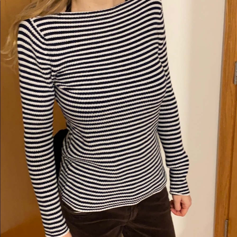 Lauren Ralph Lauren Striped Navy & White Sweater